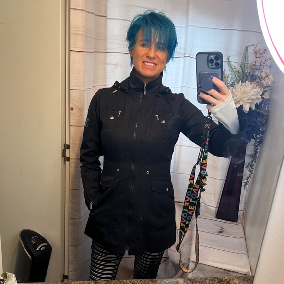 |•LAUNDRY BY SHELLI SEGAL•| Black Fall Jacket Size Small - Picture 2 of 13